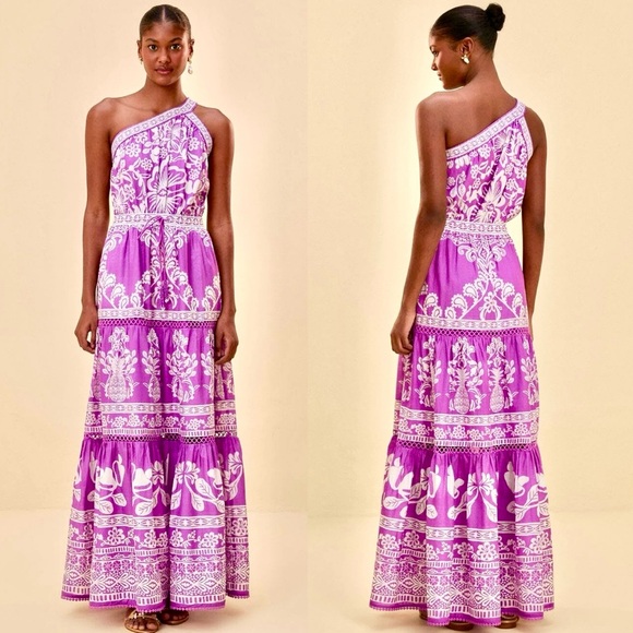 🌺🎉HP🎉🌺 NWT Farm Rio Lilac Sweet Garden Maxi Dress - Picture 6 of 16